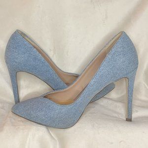 Blue jeans denim style high heels